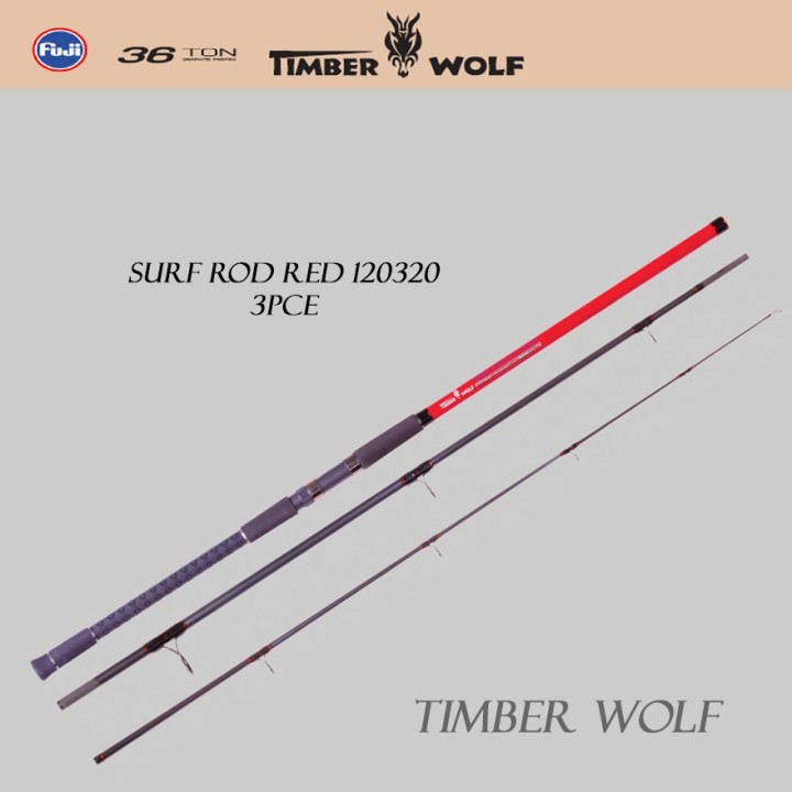 Timber wolf Surf Rod - Red 120320 - 3pce