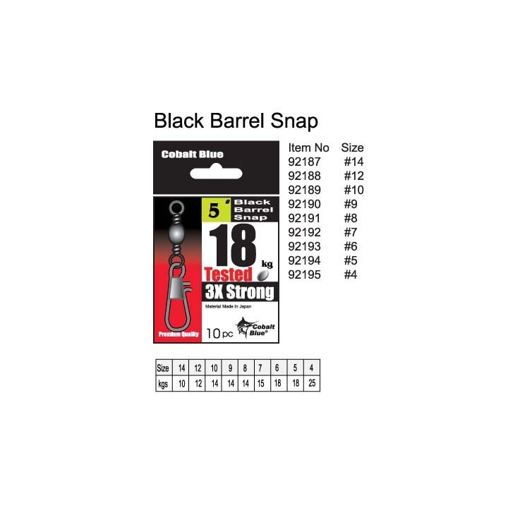 Black Barrel Snap Swivel