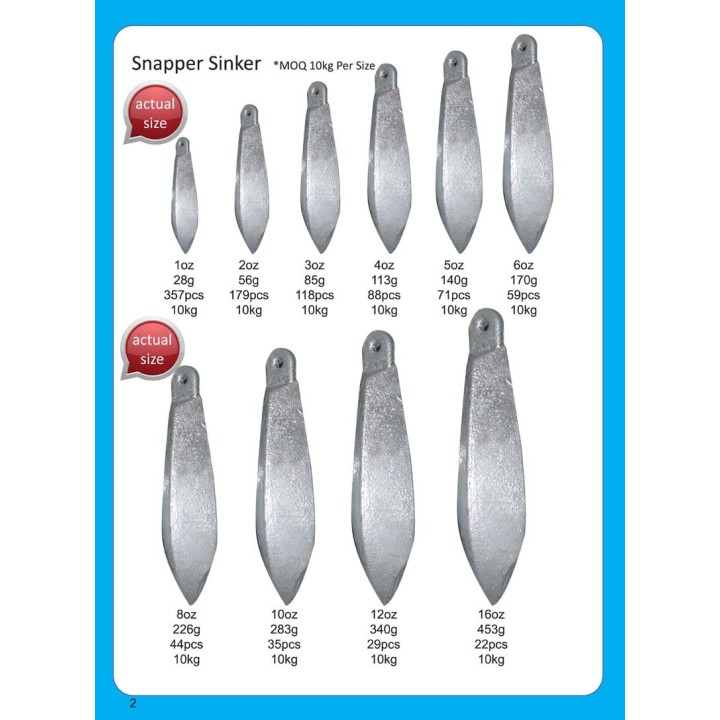 Bulk sinkers Snapper