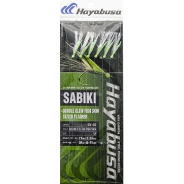Hayabusa Sabiki EX 132 Double Glow Fish Skin Silver Flasher