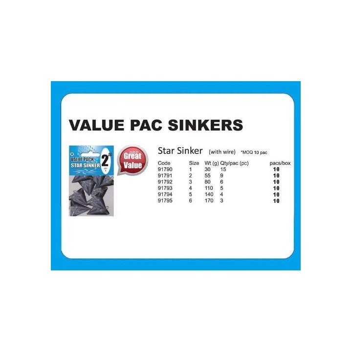 Value Pack Sinker Star