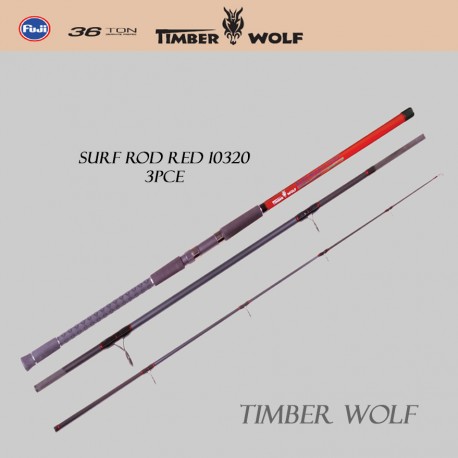 Timber wolf Surf Rod - Red 10320 - 3pce