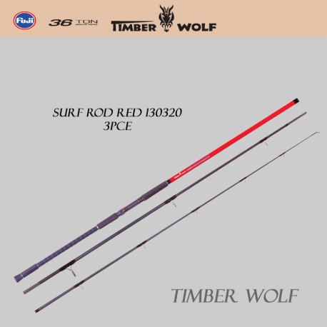Timber wolf Surf Rod - Red 130320 - 3pce