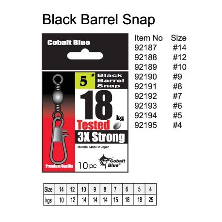 Black Barrel Snap Swivel