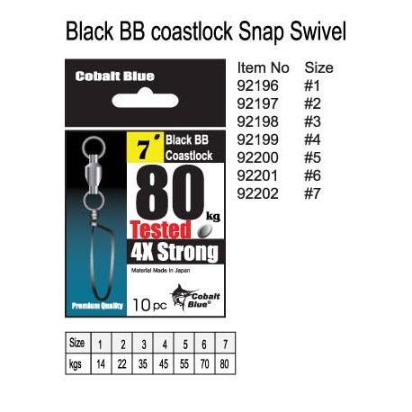 Black Ball Bearing Snap Swivel