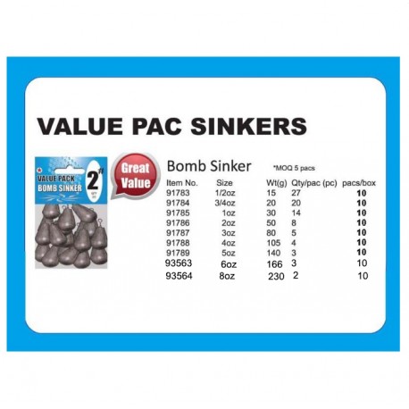 Bulk sinkers Bomb10kg - Viva Fishing Australia