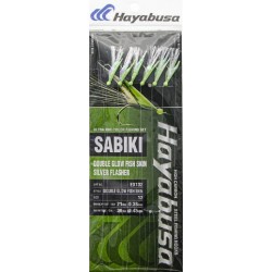 Hayabusa Sabiki EX 132 Double Glow Fish Skin Silver Flasher