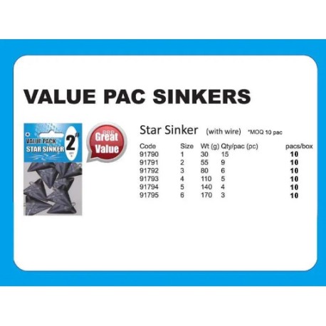 Value Pack Sinker Star