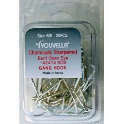 Youvella Gang Hook Value pac Box 30 Bent Open Eye