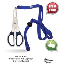 Braid Scissors with Cap Hook Sharpener / Lanyard